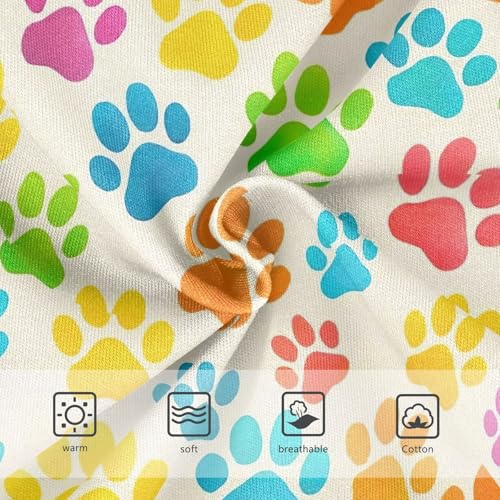 Cotton Toddler Girls Underwear Colorful Dog Paw Prints Beige Panties for Girl Stylish Underpants Briefs 2t3