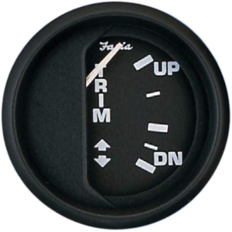 Faria Beede "12827 Euro Trim Gauge (Johnson/Evinrude/Suzuki Outboard) - 2"", Black
