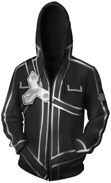 Felpe con Cappuccio,Sword Art Online Anime Serie 3D Cerniera Felpa con  Cappuccio Cardigan Giovanile da Uomo Sport Cappotto Moda Cospla Giacca :  Amazon.it: Abbigliamento