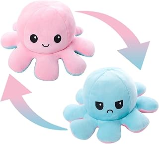 ECVV Reversible Octopus Plush Doll Baby Reversible Plushie Stuffed Animal Cute Octopus Toys for Children Girls Boys Birthday Gift