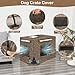 Bienbee Dog Crate Cover, 36 inches Windproof Crate Covers for Dog Cages Breathable Dogs Kennel Covers Double Sided Zipper Cages Cover for Wire Cage Indoor Outdoor Protection,Brown