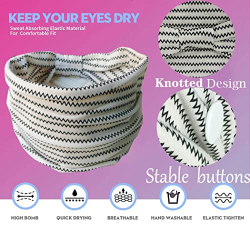 Efdagsad Boho Button Headband Women Wide Mask Hair Band With Button Boho Elastic Sports Headwear Yoga Ear Saver Hair Band Workout Headwrap thumb #6