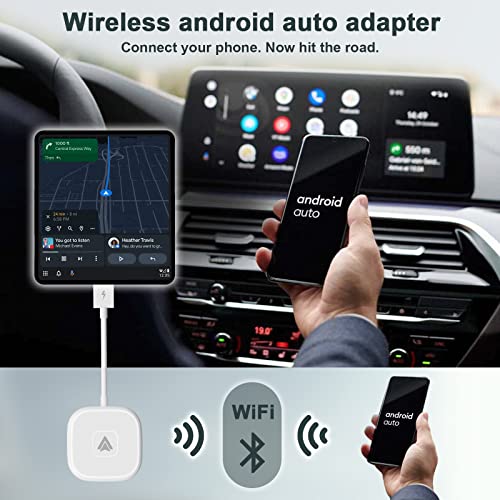 Adaptador sem fio para Android Auto, dongle sem fio para carro com Android, versão atualizada de 202