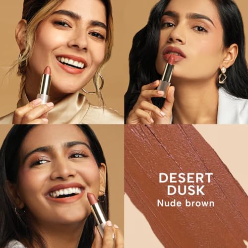 Image of RAS Luxury Oils Lumiere Satin Matte Lipstick | 8-Hr long stay Creamy Matte, Non-Drying, Lightweight & Pigmented | Natural infusion of Argan & Avocado | Vegan, Cruelty-Free