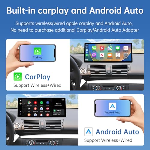 Autoradio CarPlay BMW E87 E81 E82 E88 Écran Tactile Linux 12,3 Multimédia Android Auto MirrorLink