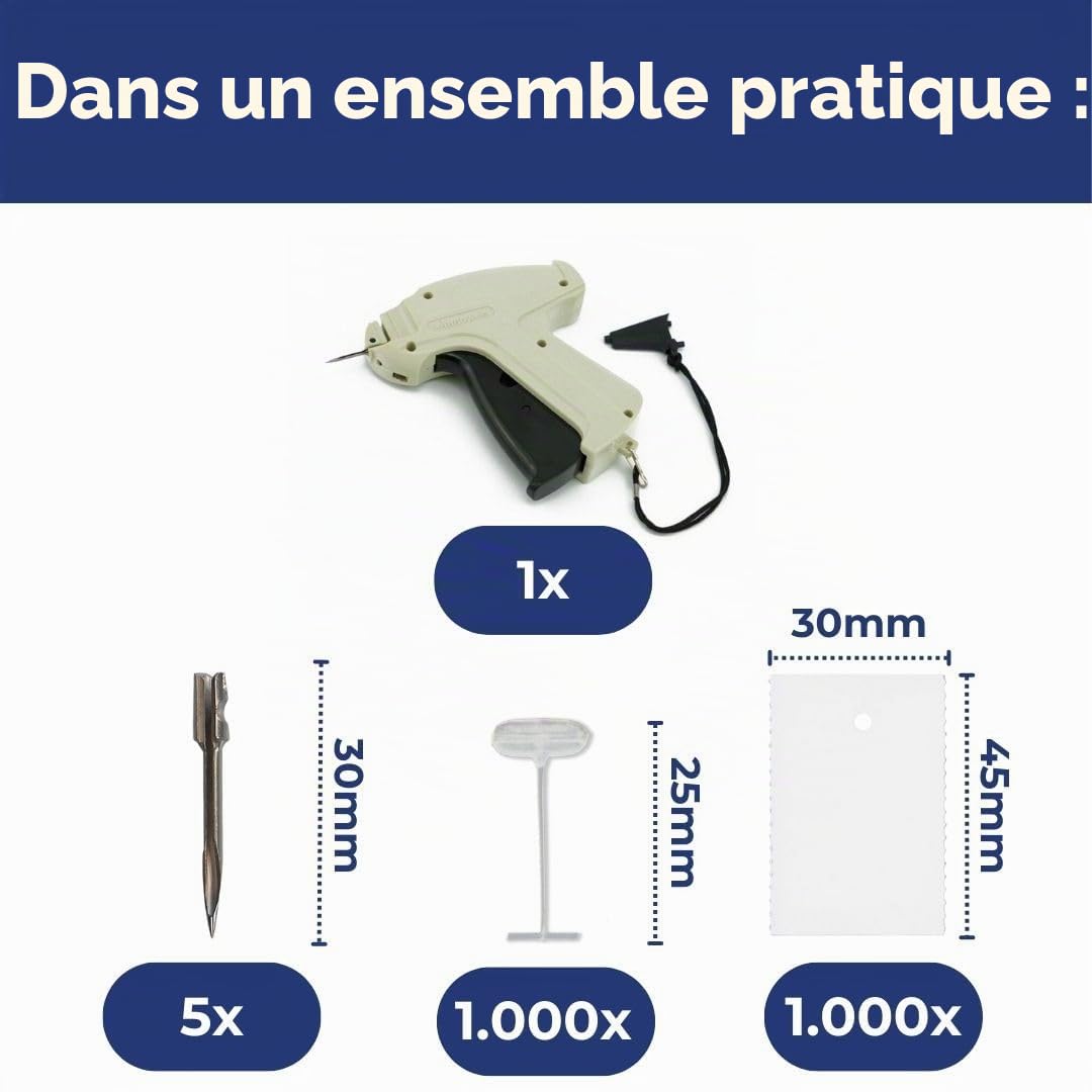 Pokornys - Pistolet à étiqueter Arrow 9S Standard en Set avec Une Aiguille de Rechange + Fils d'agrafage Standard 40mm (25mm)