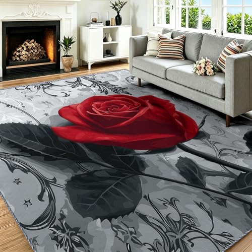 Tapis de sol antidérapant fleurs rose et descente de lit - 2