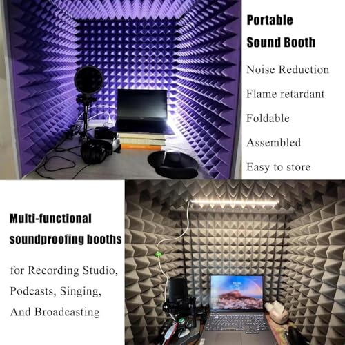 Studio d'enregistrement portable violet CNPRAZ boîte isolation de microphone