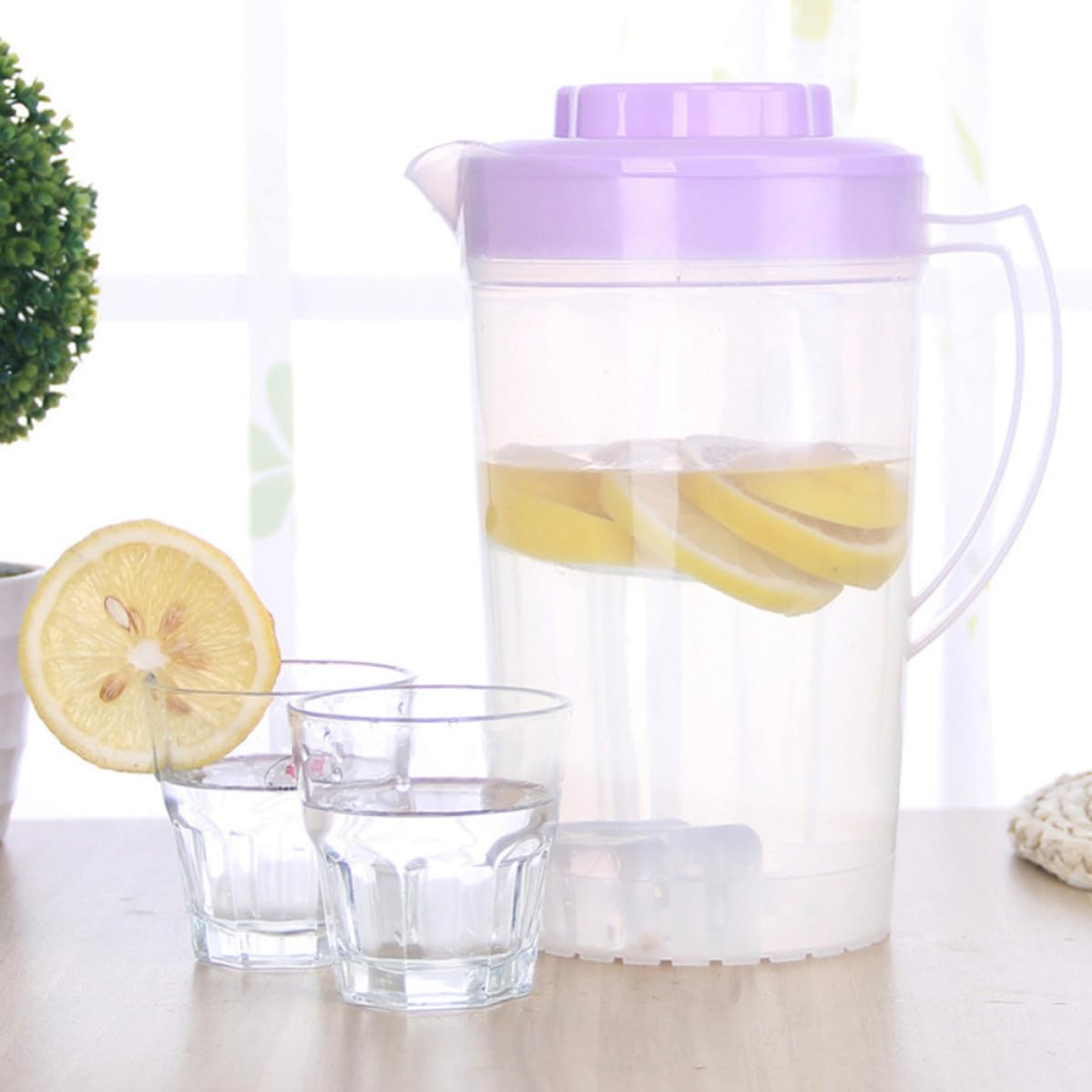 3pcs L Plastic Water Carafe with U Shaped Spout for Easy Pouring