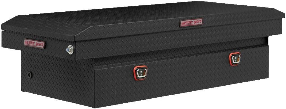 Weather Guard Saddle Truck Tool Box Aluminum Full Extra Wide Textured Matte Black