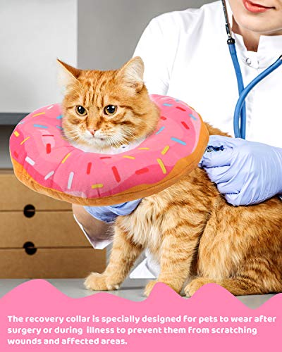 Woiworco Adjustable Cat Recovery Collar, Cute Cat Donut Collar, Soft Cone Collars For Cat, Cat Cones To Stop Licking Wound Healing Protective Cone After Surgery Elizabethan Collars For Pets(M, Pink) #TOP5