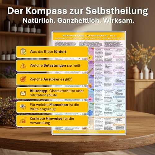 [5er Set] Der sanfte Naturheil-Kompass für Körper & Seele – mit allen 38 Bachblüten & 24 Schüßler-Salze: Behutsam körperlichen & seelischen ... & ... & Selbstanwender (DINA 4, laminiert)