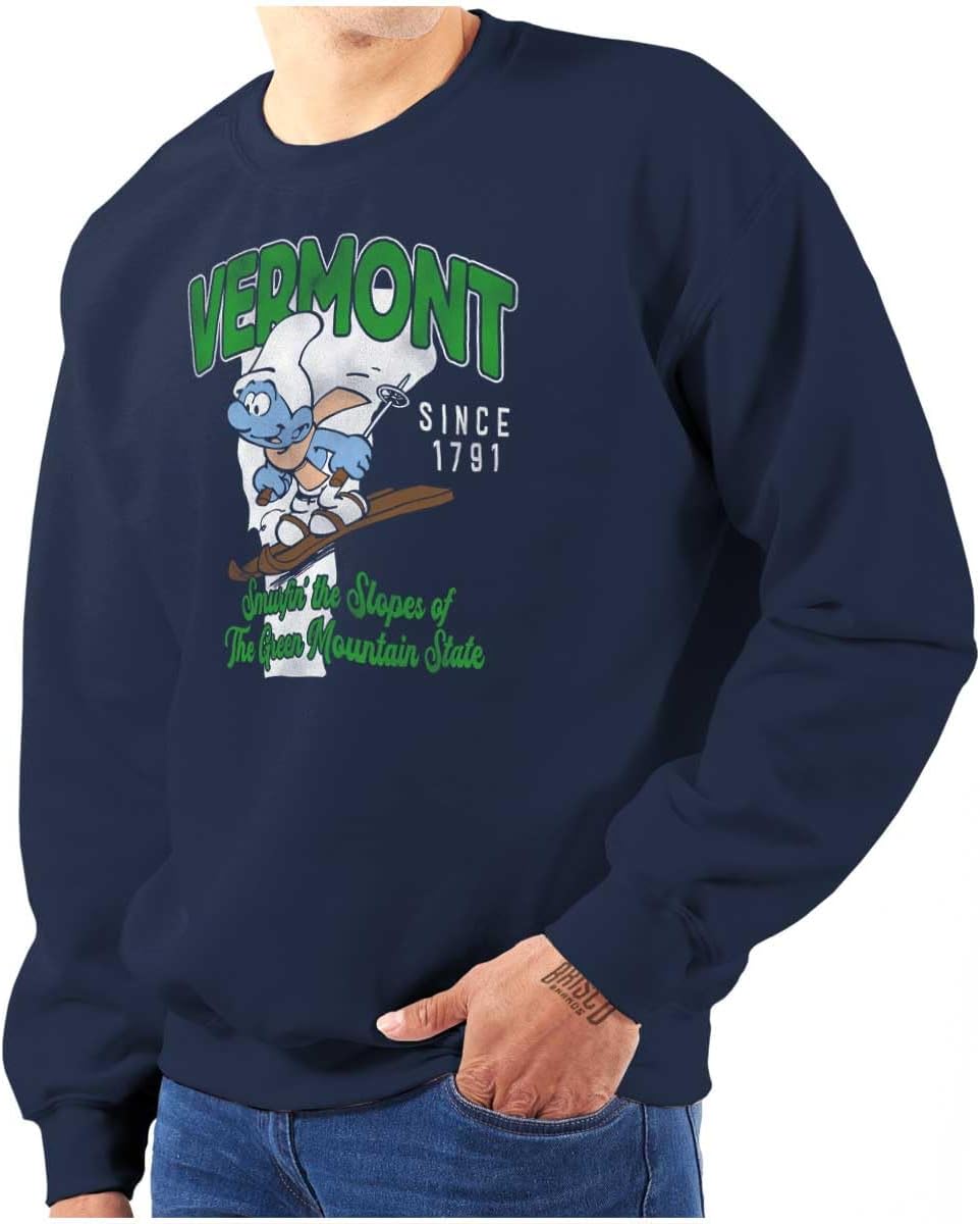 Brisco Brands Smurfs Cartoon American States Sweatshirt for Men or Women