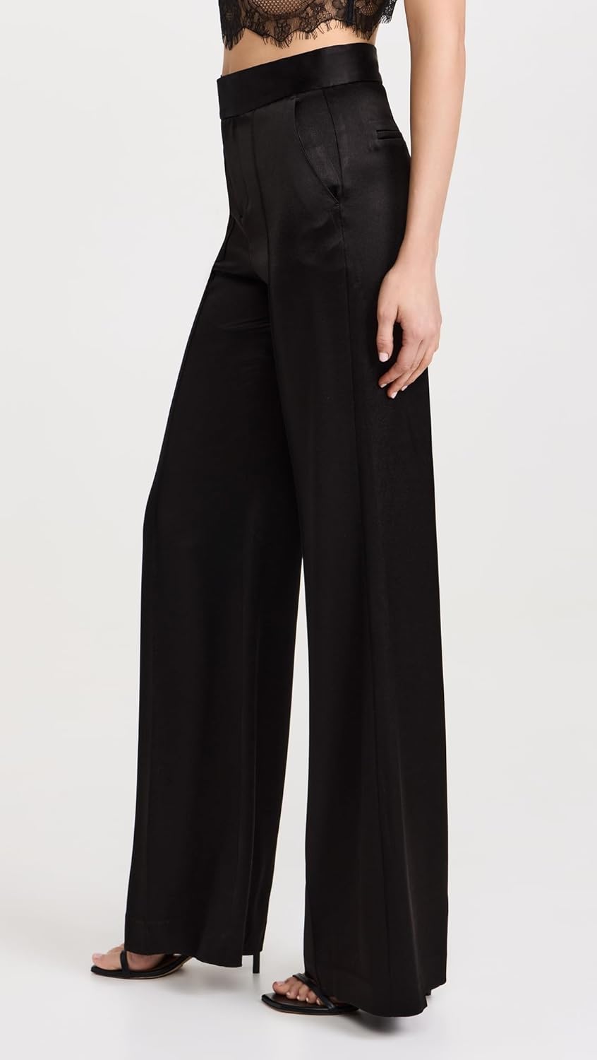 alice + olivia Women's Dylan Satin Pants - Image 4