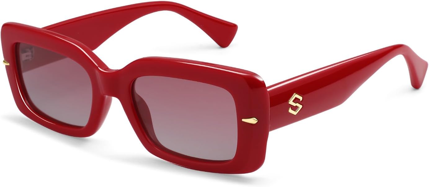 SOJOS Square Thick Sunglasses for Women Fashion Sunglasses Polarized Rectangle Sunnies SJ2367