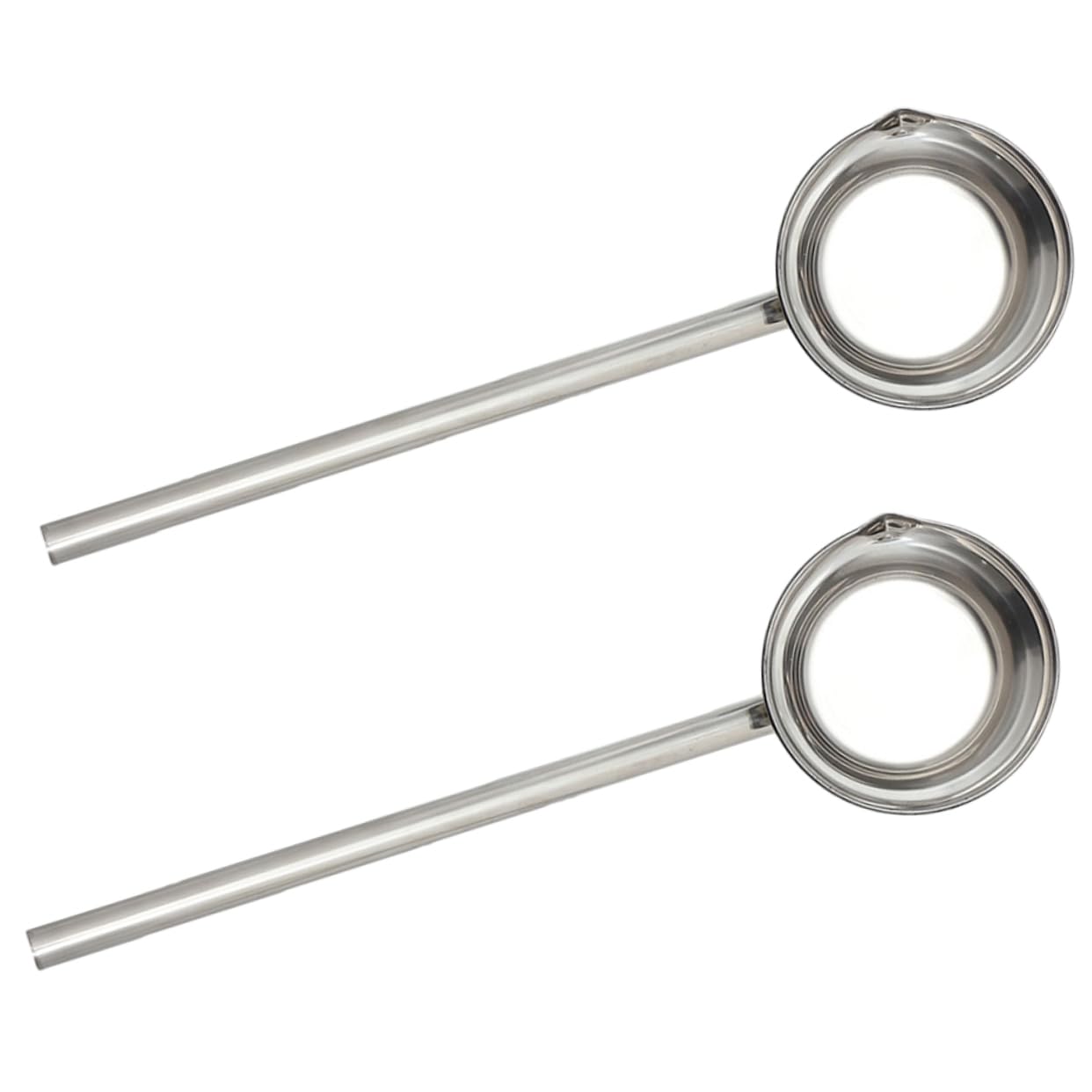 Lot De 2 Louches En Acier Inoxydable - Manche Long Pour Servir Soupes, Sauces Et Huiles En Sécurité - Cuisine Maison Et Pro