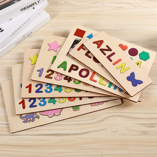 Wooden Personalized Name Puzzle - Toddler Early Learning Educational Wooden Toys Custom Name & Number Pegged Puzzles For Kids Toddlers & Babies 3 Years Old Baby Birthday Gifts - Up To 9 Letters #TOP7