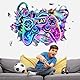 decalmile Wandsticker 3D Gamer Kinderzimmer Wandtattoo Gaming Controller Durchbruch Videospiel Wandaufkleber Jungen Schlafzimmer Kinderzimmer Spielzimmer Wanddeko