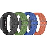 Vodtian Elastic Nylon Watch Band Compatible with Fitbit Charge 4 /Fitbit Charge 3 /SE, Adjustable Braided Solo Loop Sport Straps Replacement Wristband for Women Men