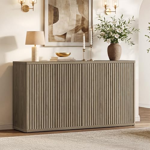 SICOTAS Buffet Cabinet with Storage Accent Sideboard with 4 