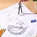 EBOOT Student Geometry Math Set, Metal Drawing Compass and 6 Inch Clear Swing Arm Protractors 180 Degree Math Protractor(Black and Black)