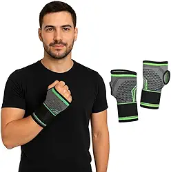 Kit 2 Munhequeiras Ortopédicas de Compressão Ajustável – Alívio da Dor, Estabilidade e Proteção Muscular