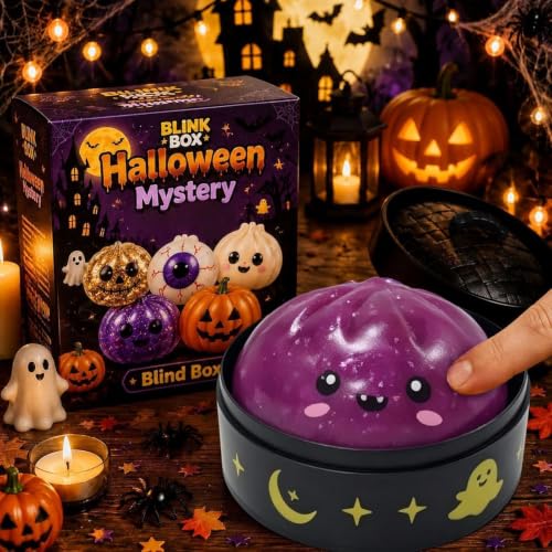Halloween Spooky Pumpkin Stress Ball Squeeze Toy for Adults, Slow Rise Glitter DumplingSpooky Ghost Decorations, Halloween Cute Pumpkin Squeeze Fidget Toy for Stress Anxiety Relief(Purple) - Image 5