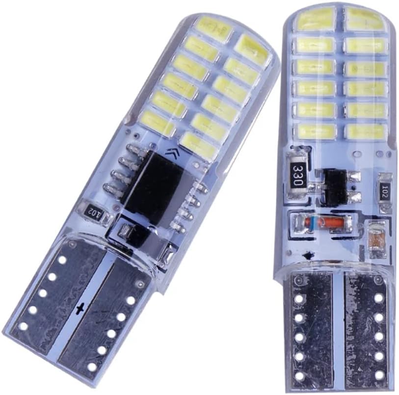10Pcs W5W T10 Strobe Flash LED Silicone Gel Light 194 168 3014 24SMD Strobe Flash Two Modes of Operation Car Light Bulbs 12V