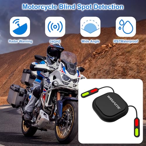 Image of BSD01 Motorcycle BSD Blind Spot Detection System, 24GHz Millimeter-Wave Radar, RCW Rear Collision Warning, IP67 Waterproof, All-Weather Safety Protection with LED Indicators Alert for All Moto