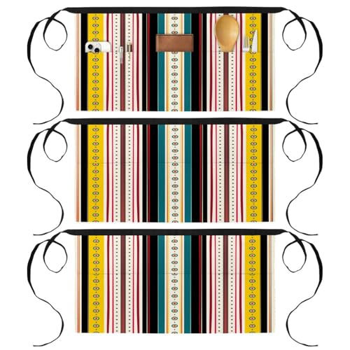 Tablier court avec 3 poches pour simplifier le nettoyage de la maison