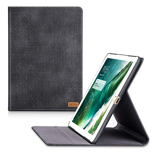 TORRAS New iPad 9.7 2018/2017 Case, Faded Denim Slim Cover Auto Sleep/Wake Up Adjustable Stand Folio Case Compatible with The New iPad 5th / iPad 6th Generation - Black