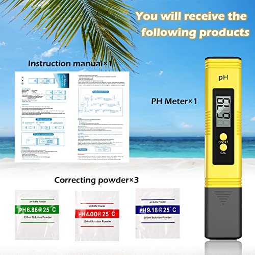 Foto von PH Messgerät, Wasserqualitätstest Meter, PH Wert Messgerät Digitaler, Tester Wasserqualität Tester mit LCD, aschenformat mit 0-14 PH-Messbereich für Pool, Trinkwasser Schwimmbad Aquarium