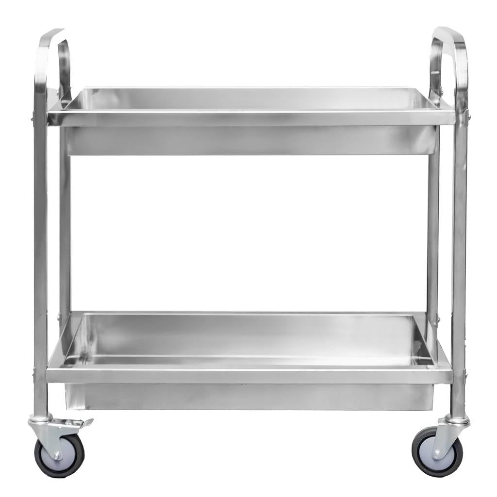MEGA-M Wózek kelnerski gastronomiczny 2 półki inox 85x45x90 cm | Głębokie półki, stal nierdzewna, skręcany, mobilny, łatwe czyszczenie, do gastronomii