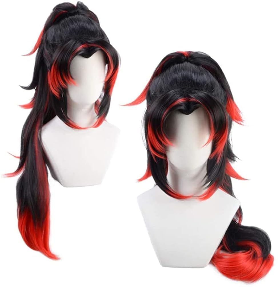 Kokushibou Cosplay Wig Heat Resistant Synthetic Wigs for Halloween Costume Party Role Play+Wig Cap