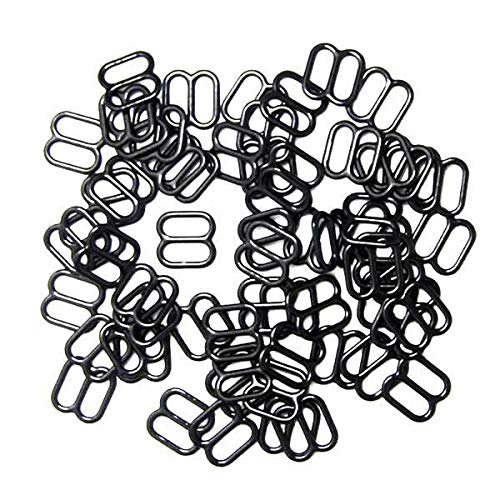 MERISHOPP 100x Metal Bra Lingerie Strap Sewing Clip Hook Slider Black 8mm-picture-26
