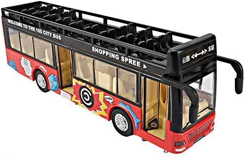 SRR Sita Ram Retails Metal Kid's Metal Die Cast Luxury Pull Back Double Decker London Bus with Light and Music 3 Years, Pack of 1, Multicolor