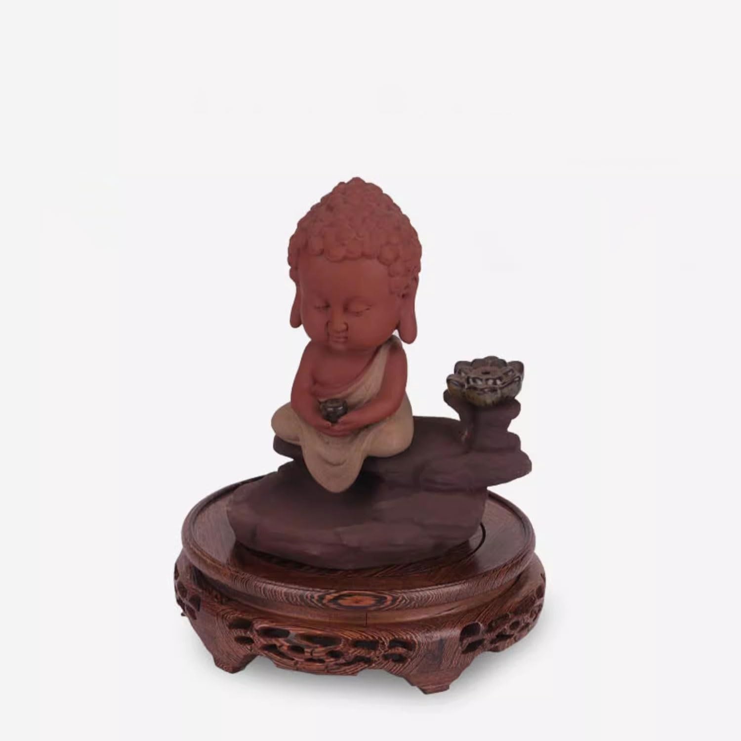 Bonsai Pedestal Vase Pedestal Stands Vase Round Base Solid Wood Teapot Base Potted Fish Tank Base Incense Burner Wine Bottle Bracket Planter Stand Plant Holder(Small)