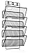4-Pocket Hanging Wall File Organizer, Folder Holder + Mounting Hardware + Labels