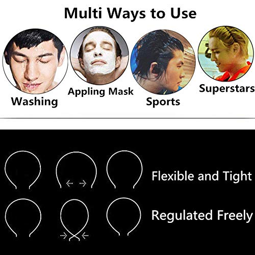 Lofuanna Gomas de pelo de metal unisex diademas de belleza,color negro ondulado,deportes de primavera para hombres,de la banda de pelo accesorios simples elásticos antideslizantes-Paquete con 1 - imagen 5
