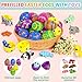 24 Pack Prefilled Easter Eggs with Toys Inside for Kids, Prefilled Easter Baskets with 3D Printed Animals, Easter Basket Essentials Filled Easter Eggs Hunt Stuffers Party Favors for Teens Boys Girls