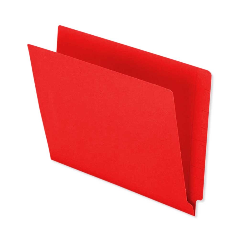 BARKLEY MATCHETF133R1 End Tab Folder, 2-ply, FAS #5, 15Pt Color Stock, Flush Front, 12 1/4" x 9 1/2", Red (Pack of 50)