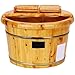 Produktbild Tokyia Fußbad Barrel Zeder Fußbad Barrel mit Deckeln Footbath Kleinen Holz-Fass-Massivholz-Holz Pedicure Barrel Haushalt Artifact for Familie (Farbe: Brass)