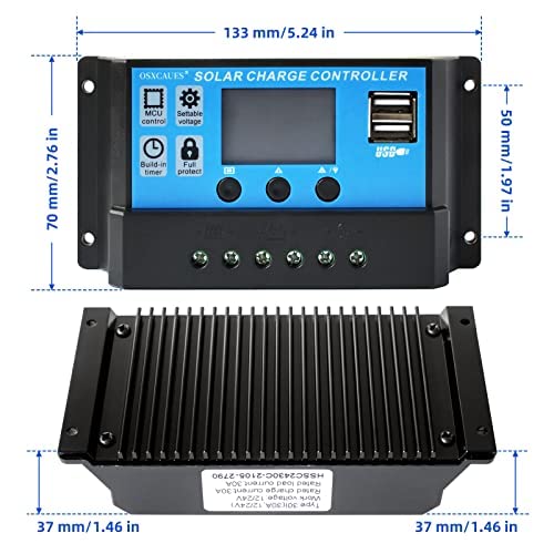 Régulateur Solaire MPPT 70A 12V/24V – Écran LCD, USB, Pour Panneaux Jusqu’à 100W