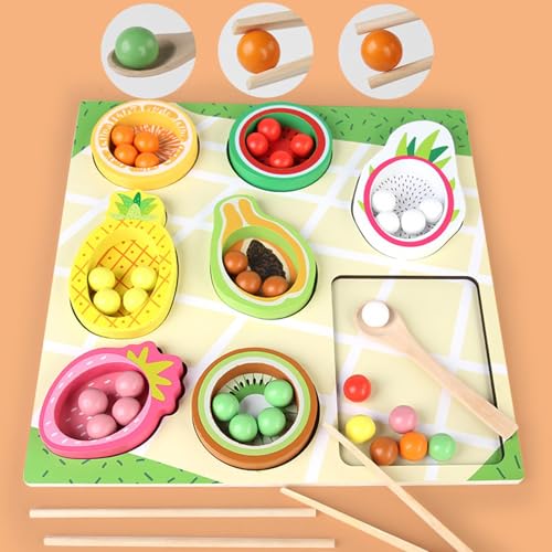 Juegos educativos de clasificación interactivos con frutas de madera 2