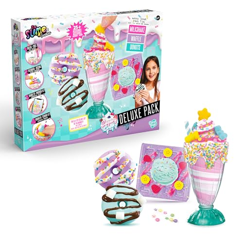 So Slime Sensations Canal Toys Sugary Crush Deluxe Pack - Dessert Slime Kit Milkshake, Waffles and Donuts with 25+ Accessories - Slime to Decorate and Crush - Slime Toy for Children 6 Years+