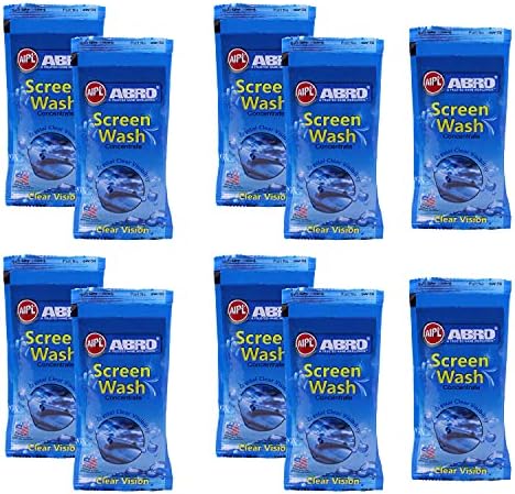 ABRO Screen Wash Concentrated Windshield Washer for Crystal-Clear & Shiny Screen (10 Pcs) (SW-50-10)