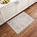 Washable 2x3 Entryway Area Rug - Neutral Kitchen Rug Runner Vintage Soft Floor Mat Non Slip Indoor Farmhouse Carpet for Bathroom Living Room Bedroom (2 X 3, Beige)