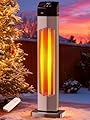 Uthfy 37 Inch Outdoor Electric Patio Heater, 1500W Infrared Heater with Remote, 12H Timer, IP65 Waterproof, Portable Tower Heaters for Home, Garage, Porch, Shop, Backyard, Indoor and Outdoor Use