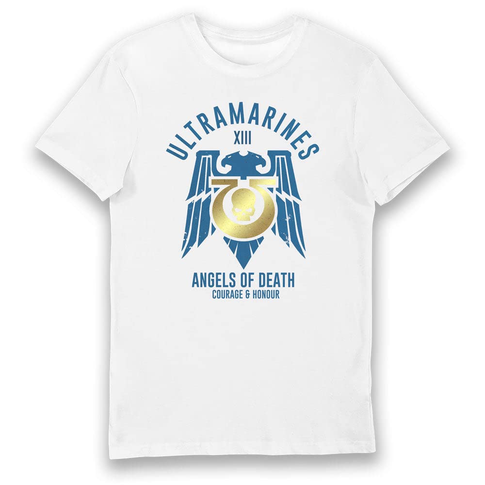 Bioworld Warhammer 40,000 Ultramarines Angels of Death Courage and Honour T-Shirt-L