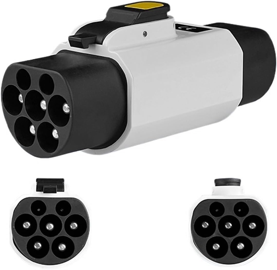 1pcs Type 2 to GBT Adapter 3 Phase 32A AC Converter EV Type2 Charging to GBT EV Charger Car(Black)